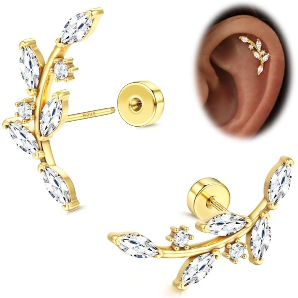 Comfortable Flat Back Stud Earrings - 925 Silver … - image 1